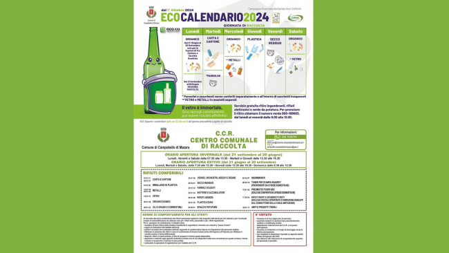 Campobello, differenziata: entra in vigore il calendario estivo della raccolta nelle frazioni balneari 