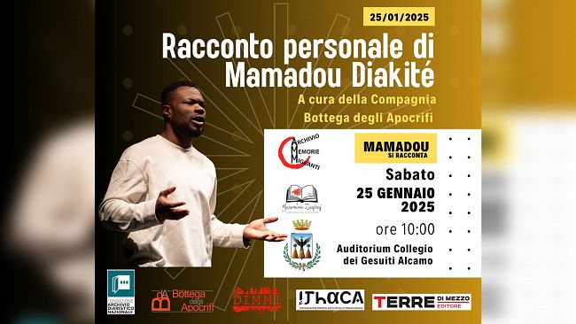 Ad Alcamo il “Racconto personale di Mamadou Diakite’” a cura della compagnia ‘Bottega degli apocrifi’ 