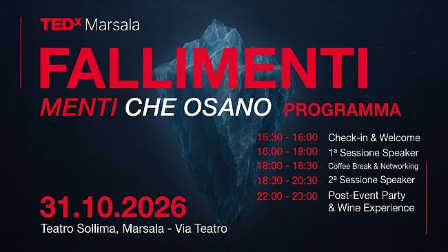 TEDx torna a Marsala sabato 31 ottobre al Teatro Sollima con “Fallimenti, menti che osano”