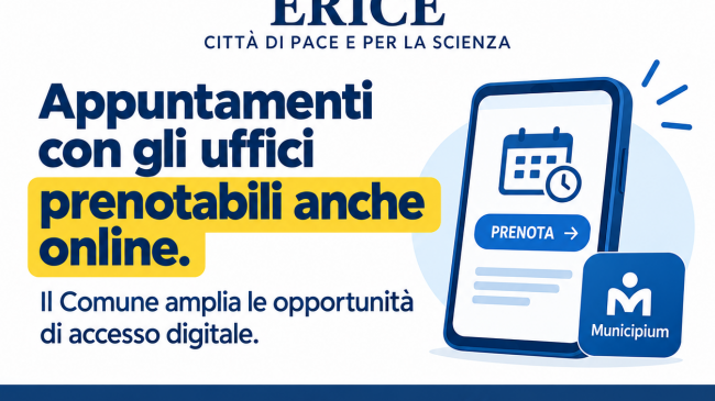 Erice, appuntamenti con gli uffici comunali anche online: attivo il servizio digitale