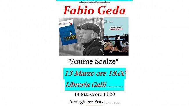 Fabio Geda presenta “Anime Scalze” all’Istituto Alberghiero di Erice