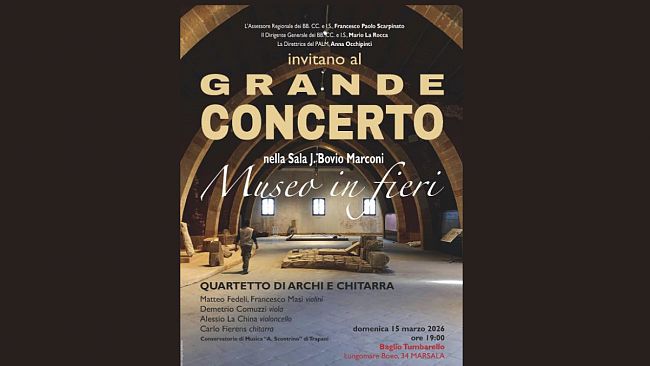 Marsala, un «Grande Concerto» al Baglio Tumbarello: riapre la sala Jole Bovio Marconi