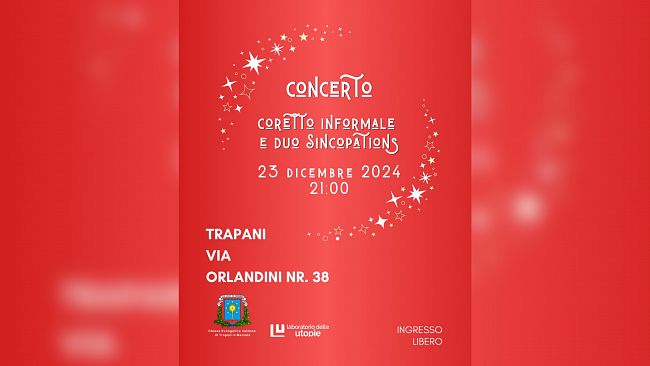Il 23 dicembre il concerto natalizio organizzato dalla Chiesa Valdese di Trapani e Marsala