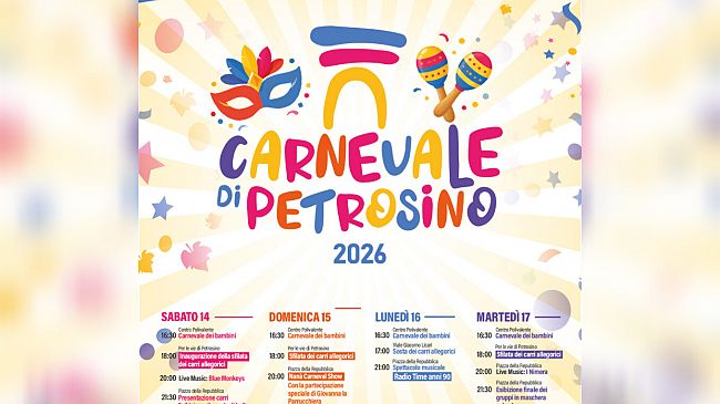 Carnevale di Petrosino 2026: presentato il calendario degli eventi