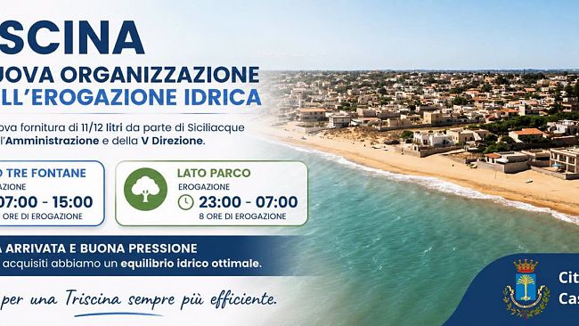 Ditribuzione idrica a Triscina, si torna alla normalità