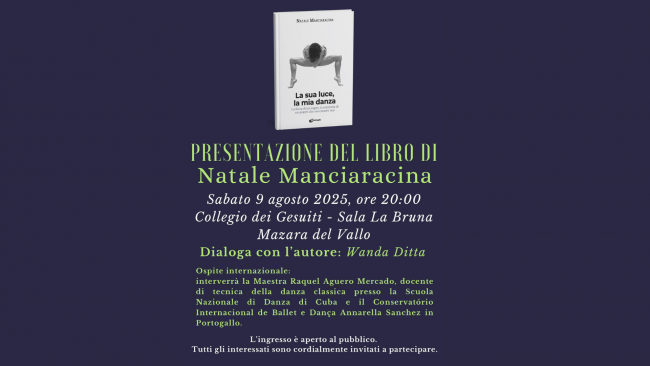 Il 9 agosto la presentazione del libro “La sua luce, la mia danza