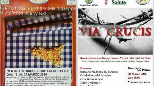 Mazara, manifestazioni per la festa di San Giuseppe e la Santa Pasqua