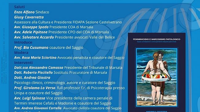 Al Teatro Selinus si presenta un saggio su femminicidio e narcisismo patologico