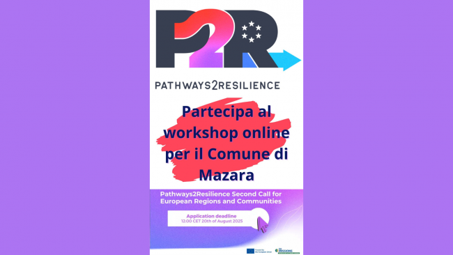 Mazara, al via le iscrizioni per il workshop online ​Pathway2Resilience