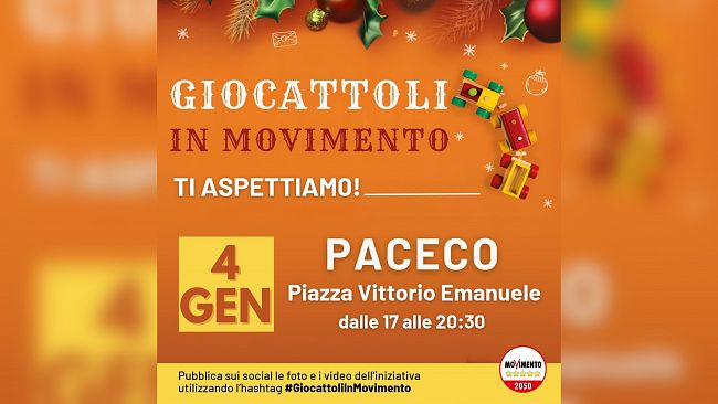 ​“Giocattoli in movimento” approda a Paceco. Domani nella piazza principale l’iniziativa di Natale del M5S