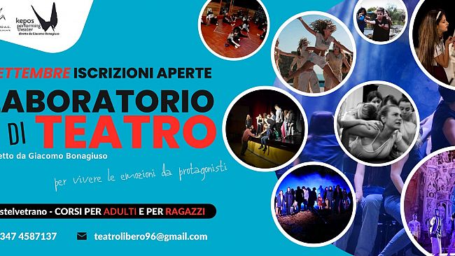 Al via a Castelvetrano un Laboratorio di Teatro diretto da Giacomo Bonagiuso