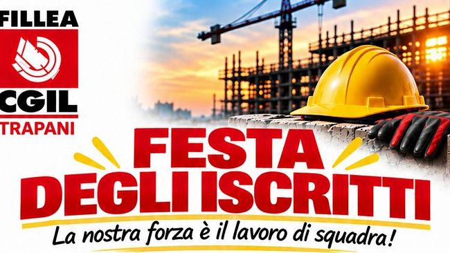 Paceco, la Fillea Cgil celebra il lavoro con la “Festa degli iscritti”