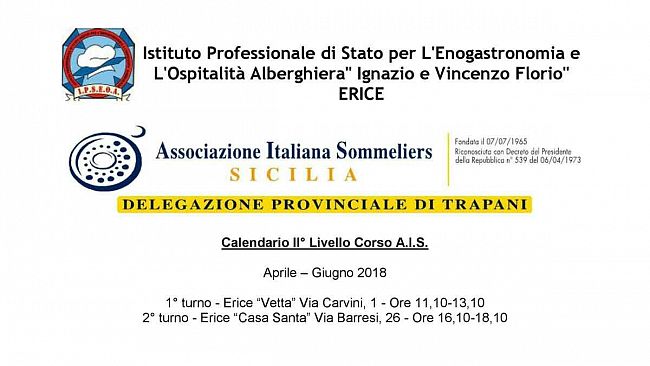 Al via all’Istituto Alberghiero di Erice il Corso di II Livello per Sommeliers