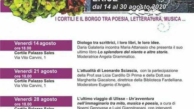 Erice, al via la kermesse culturale “Cortili in poesia”