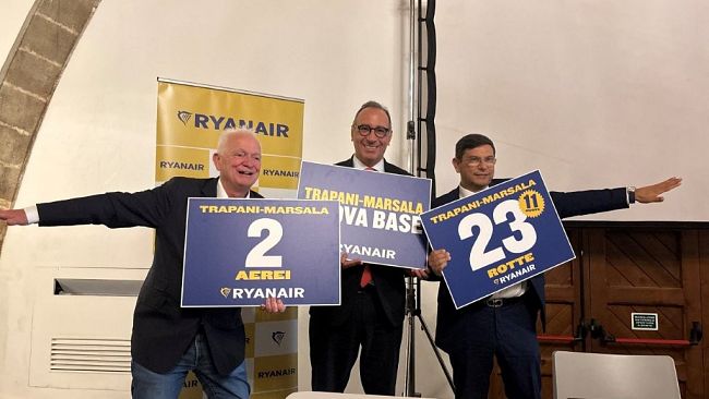 Ryanair apre una nuova base a Birgi, dopo l’abolizione dell’addizionale comunale da parte della Regione