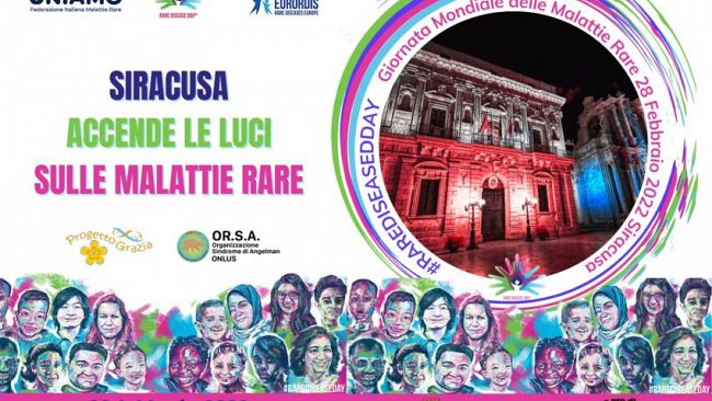 Siracusa, per la Giornata delle malattie rare si illumina palazzo Vermexio 