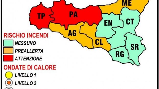 Rischio incendi, oggi allerta rossa in provincia di Trapani