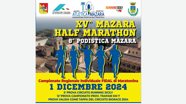 Il 1° dicembre la XV^ Half Marathon Mazara: ecco il percorso di gara e come partecipare 