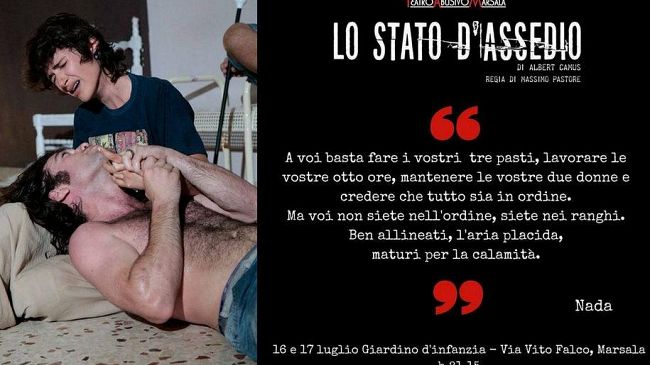 A Marsala “Lo stato d’assedio” di Albert Camus. Sabato e domenica al Giardino d’Infanzia in viale Whitaker