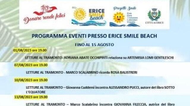 “Letture al tramonto”, ecco il programma degli eventi all’Erice Smile Beach