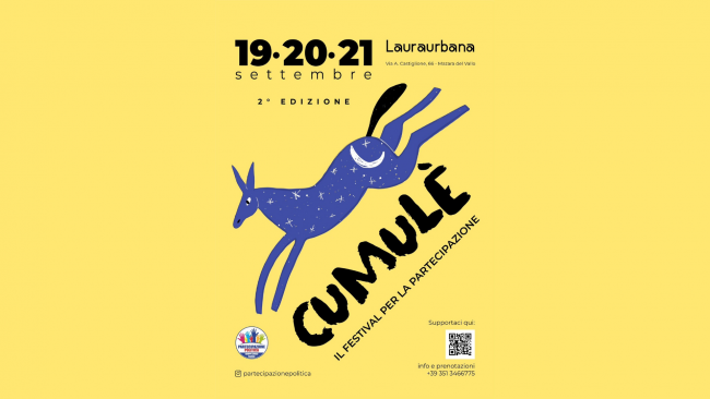 Mazara, dal 19 al 21 settembre torna Cumulè il festival di Partecipazione Politica
