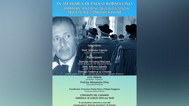 Strage di via D’Amelio. Comune di Marsala e ANM assieme nel ricordo del procuratore Paolo Borsellino