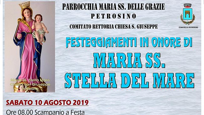 Petrosino: festeggiamenti in onore di Maria Ss. Stella del Mare