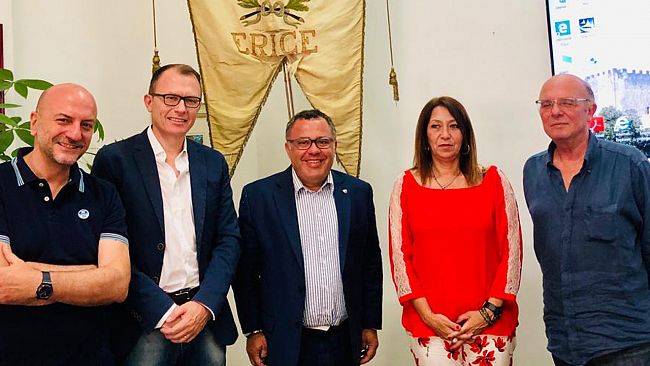 Erice: il Sindaco Daniela Toscano riceve il Presidente del Trapani calcio Giorgio Heller