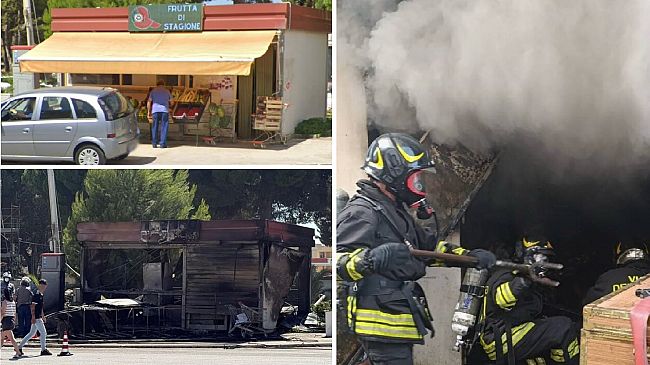 Incendio in un chiosco della frutta a Partanna 