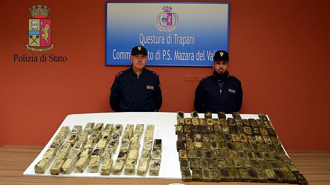 Operazione antidroga con sequestro di cinquantotto chili di hashish a carico di due mazaresi