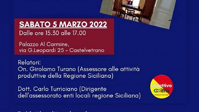Corso di formazione politica di Obiettivo Città con l'assessore Turano