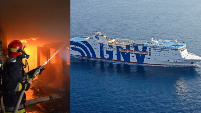 Brucia ancora la nave Superba, sul posto squadre speciali dei vigili del fuoco 