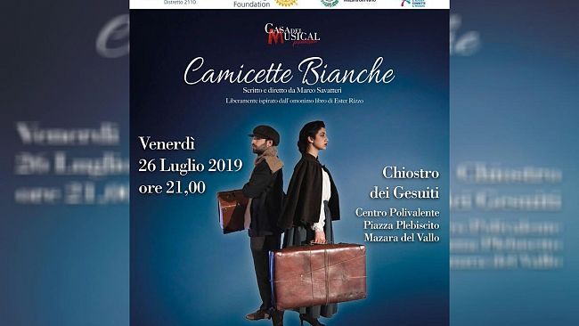 Serata pro Rotary Foundation sotto le stelle con “Camicette Bianche” di Marco Savatteri al Collegio Gesuiti di Mazara del Vallo 