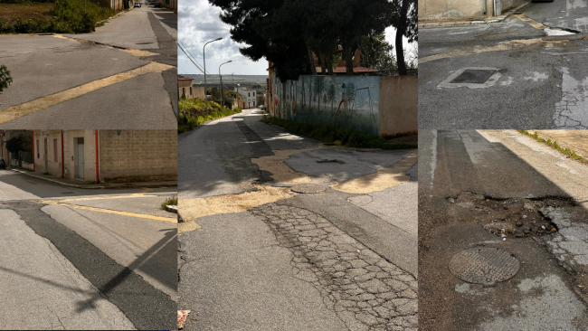 Strade distrutte a Borgata Costiera: le segnalazioni dei residenti 