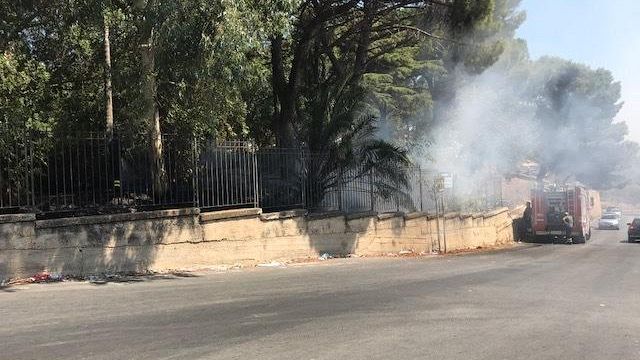 Incendio a villa Falcone-Borsellino