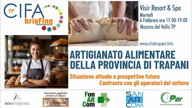 ​CIFA Trapani, il 6 febbraio a Mazara briefing territoriale sull’artigianato alimentare
