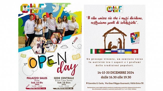 Open Day all'Istituto Florio a Erice Centro Storico sabato 14 dicembre