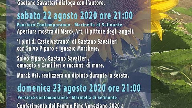 Incontri di mare e di cultura al “Pensiero Contemporaneo” a Marinella di Selinunte il Premio Pino Veneziano