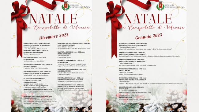 Campobello, Natale 2024: ecco il programma delle manifestazioni 
