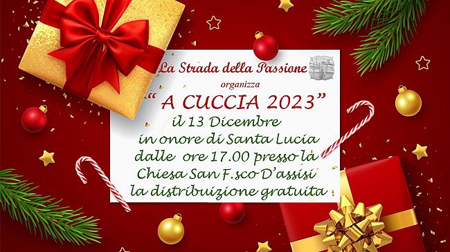 Trapani: in occasione della Solennità di Santa Lucia sarà distribuita la tradizionale “Cuccìa