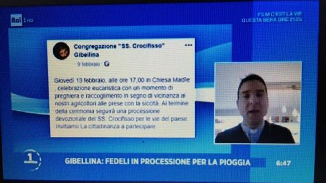 Gibellina. Don Laudicina ospite a Rai Uno. Siccità nel Belìce è allarme