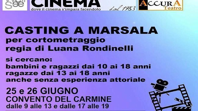 Casting dell’attrice Luana Rondinelli a Marsala il 25 e 26 giugno per il suo primo cortometraggio