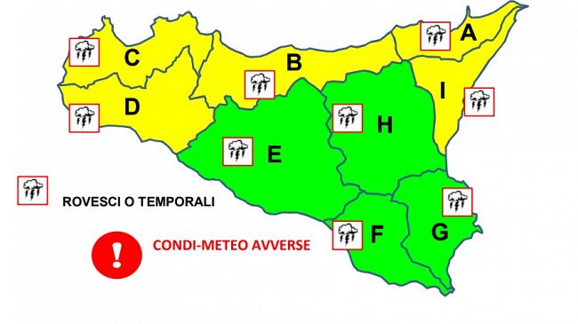 Allerta meteo, temporali e venti di burrasca nelle prossime 24/36 ore