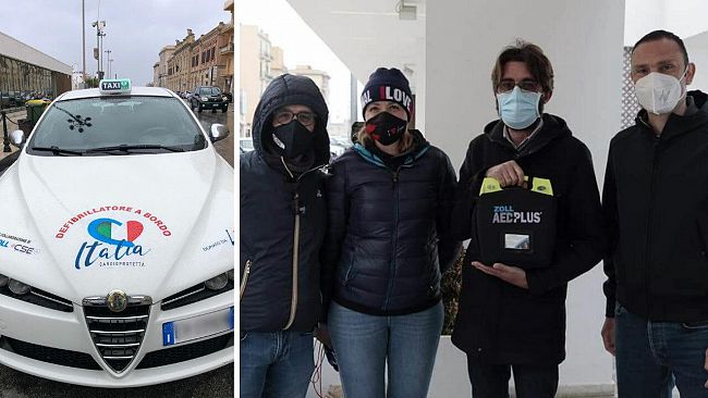 VIDEO – Trapani, inaugurato il primo taxi dotato di defibrillatore