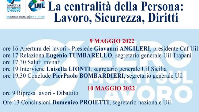A Trapani lunedì e martedì il 18° congresso UIL