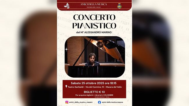 ​Concerto pianistico al Teatro Garibaldi di Mazara del Vallo