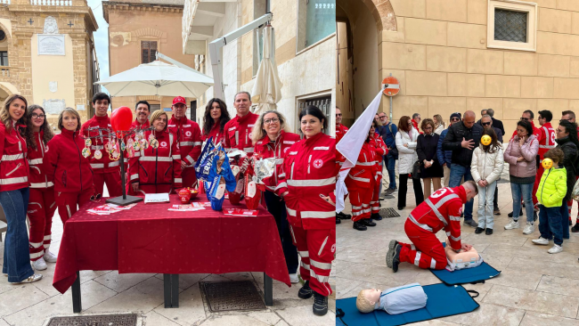 Mazara, la Croce Rossa in piazza per le uova di Pasqua solidali e momenti di dimostrazione delle manovre salva vita