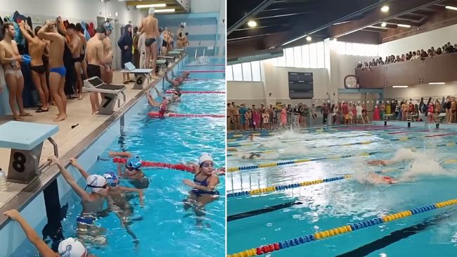 ​Trapani. Uno “staffettone” inaugura la piscina comunale ripristinata