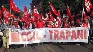Oltre 200 trapanesi  hanno partecipato alla manifestazione nazionale della Cgil