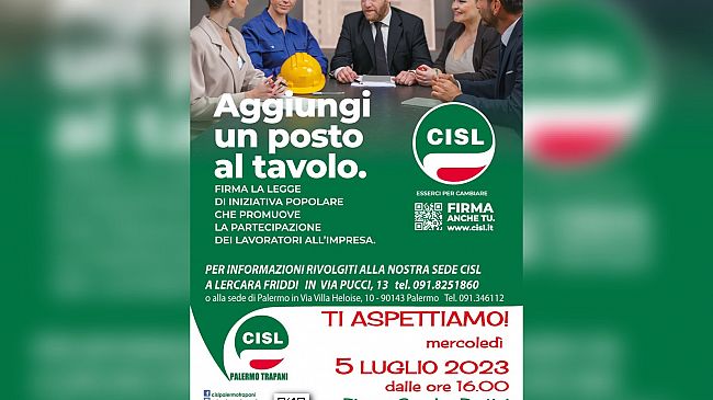 Continua la campagna di raccolta firme sulla proposta di legge della Cisl nazionale